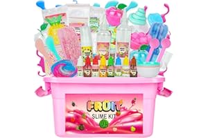 PTFVTN Fruit Unicorn DIY Slime Kit, Party Favors, Include Butter Slime Fluff Slime Cloud Slime and Foam Slime，Making Kit for Girls and Boys 7 8 9 10 11 12
