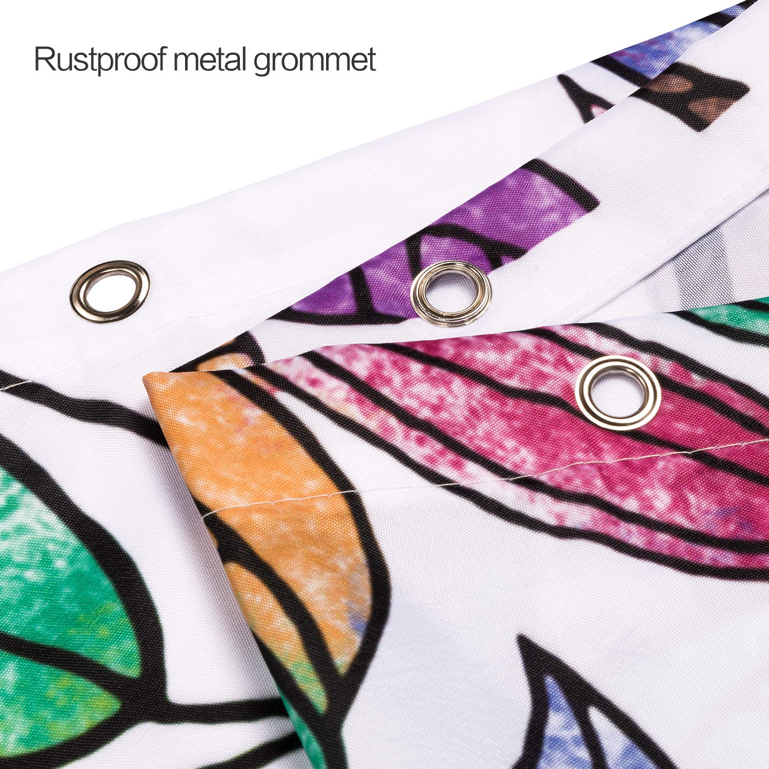 joyfeelife Fabric Shower Curtain Set Waterproof Bath Curtain for Bathroom Showers Bathtubs Home Decor with 12 Hooks, 71x71 Inch