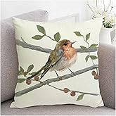 Decgarsun Linen Pillow Covers 18x18 Farmhouse Animal Decoration Bird Pillowcase Cushion Cover for Patio Garden Sofa Couch Bed Chair Car