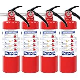 4 Pack ABC Dry Chemical Fire Extinguishers with Mount | 2.5 lb 1A:10B:C Rating for Home, Car, Boat, Quick Release Handle, Compact &amp; Portable Dry Powder Extinguisher
