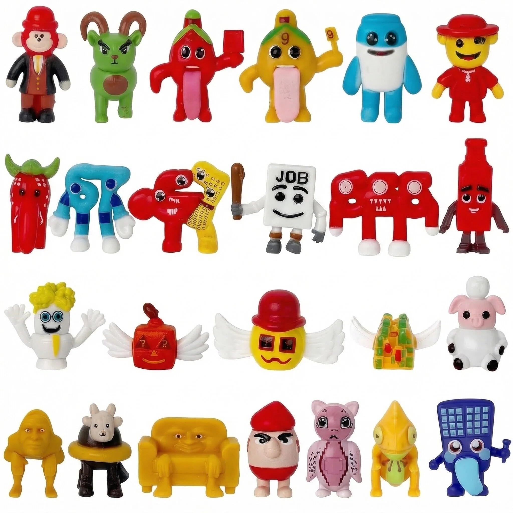 FeiatPogra 24 PCS Steal A Brainrot Action Figures Set - with 24 Fun Poseable Strawberry Elephant Figurines, Cute Collectible Toys, Desk Decor, Ideal Birthday & Party Gifts