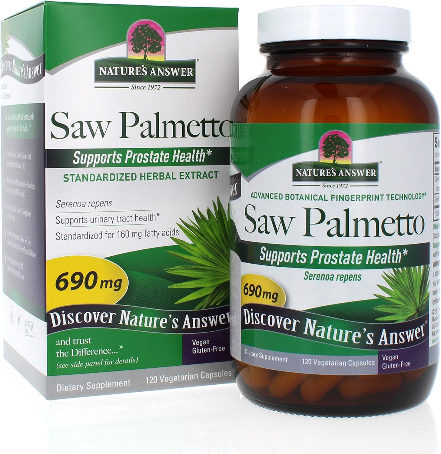 Nature's Answer Saw Palmetto Extract Vegetarian Capsules, 120-Count