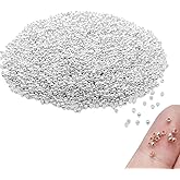 Mulutoo 4000 Pieces 2mm Metal Round Crimp Beads Spacer Stoppers Beads Clamp Ends Metal Bead Spacers for DIY Bracelet Jewelry Making (Silver)