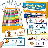 Sinoome Phonics Flash Cards Word Family Build Book, 40 Read & Rhyme Flip Books, Learn to Read for Kids Ages 4-8, Engaging Educational Tools for Preschool-Kindergarten, Fun Sight Words & Phonics Games