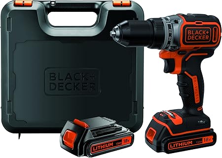 Black Decker Bl186kb Qw 18v 1 5ah Cordless Drill With Dual Lithium Battery Orange Bl186kb Qw Amazon De Baumarkt