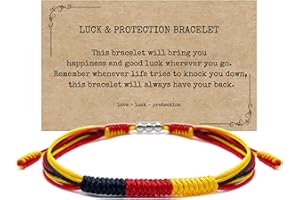 LAMIBEE Patriotic Country Code Flag Pride Bracelet, Protection and Lucky Surfer String Bracelet, Tibetan Wrist Wrap Bracelet, Boho Rope Bracelet for Women, Men, String Thread