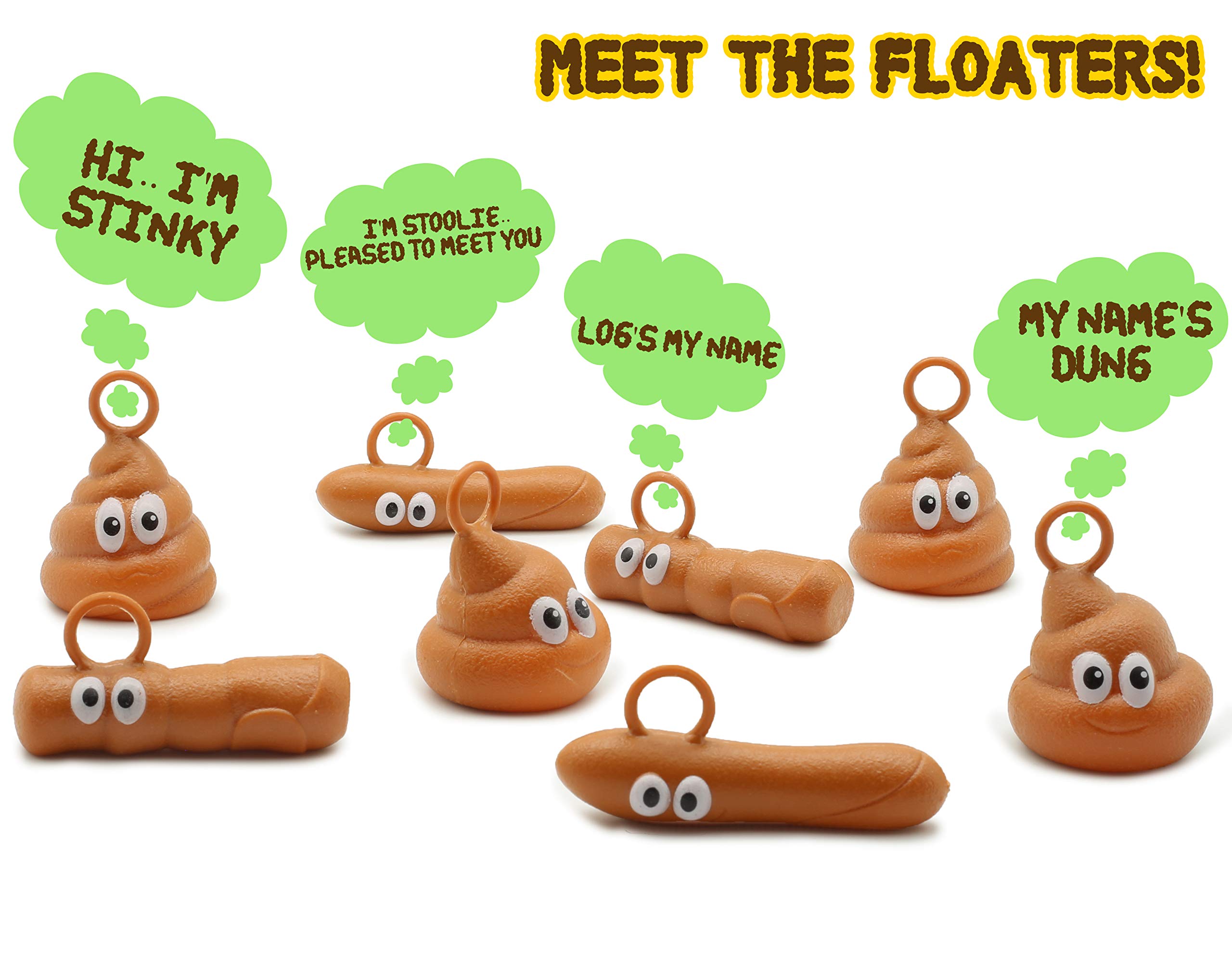 KreativeKraft Pick Up A Poo Multiplayer Game for Outdoors Indoors Bath Games for Kids with Fishing Rods and Poop Floaters Party Game
