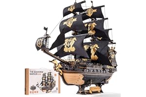ROKR 3D Wooden Puzzles for Adults,Seahorse Barque Model kit, 603 Piece 3D Puzzles for Adults&Teens,Ideal Gift for Adults