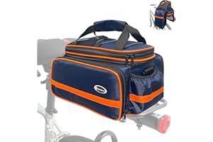 reygeak Bicycle Bike Rack Bag, 10L/25L Multi-functional Polyester Bike Bags for Bicycles Rear Rack, Blue Large Capacity Extensible Luggage for Adults With Rain Cover