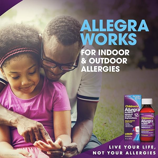 ALLEGRA CHILDREN’S 12-HOUR ALLERGY RELIEF LIQUID, NON-DROWSY INDOOR AND OUTDOOR ALLERGY MEDICINE, 30 MG FEXOFENADINE HCI ANTIHISTAMINE FOR KIDS, BERRY FLAVOR, 4 OZ