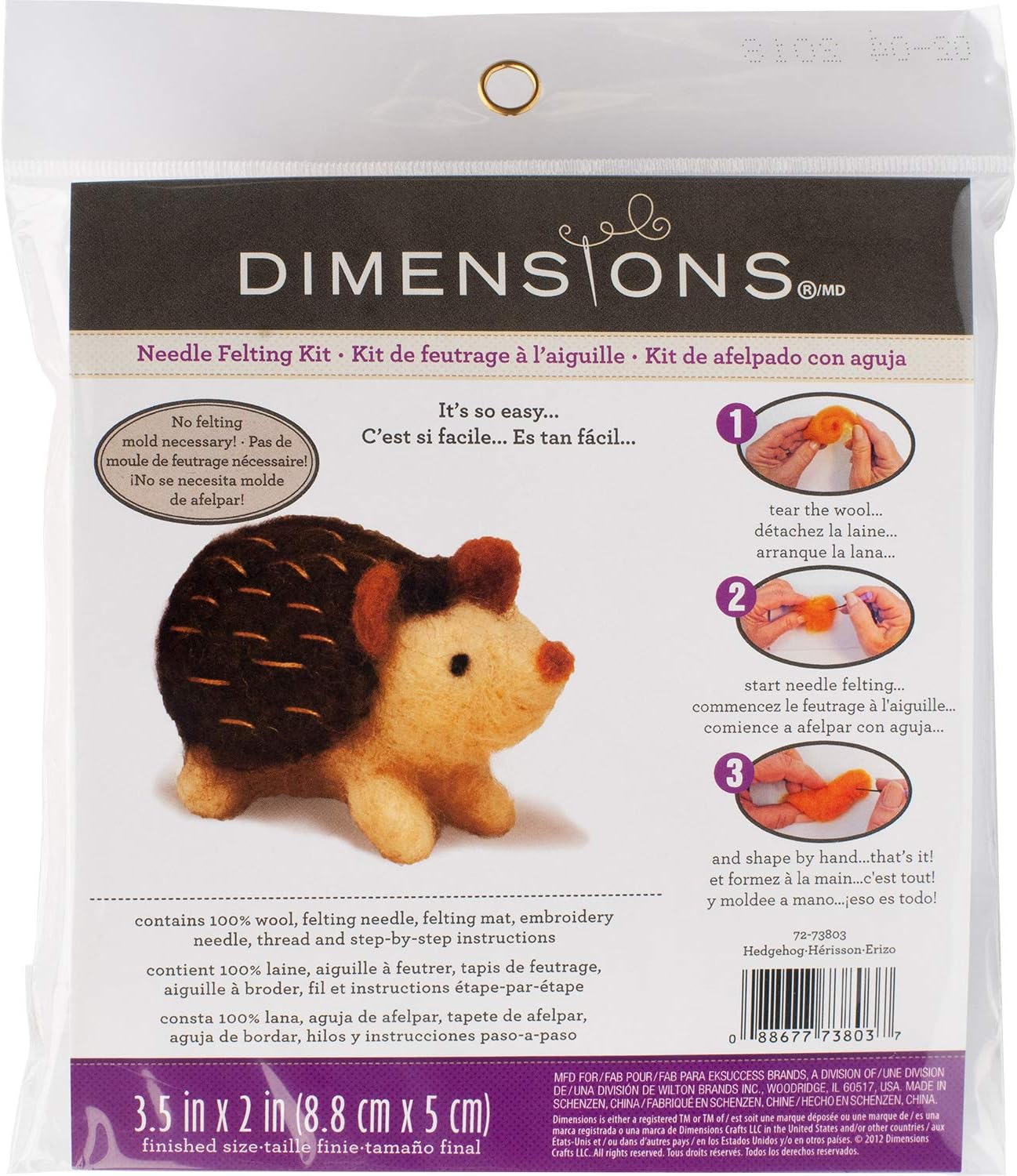 Needle Felted Hedgehog Kit by Dimensions An Enchanted Dreamer