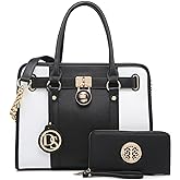 Dasein Handbags Purses Set for Women Top Handle Satchel Shoulder Bags Large Work Tote Bag with Matching Wallet