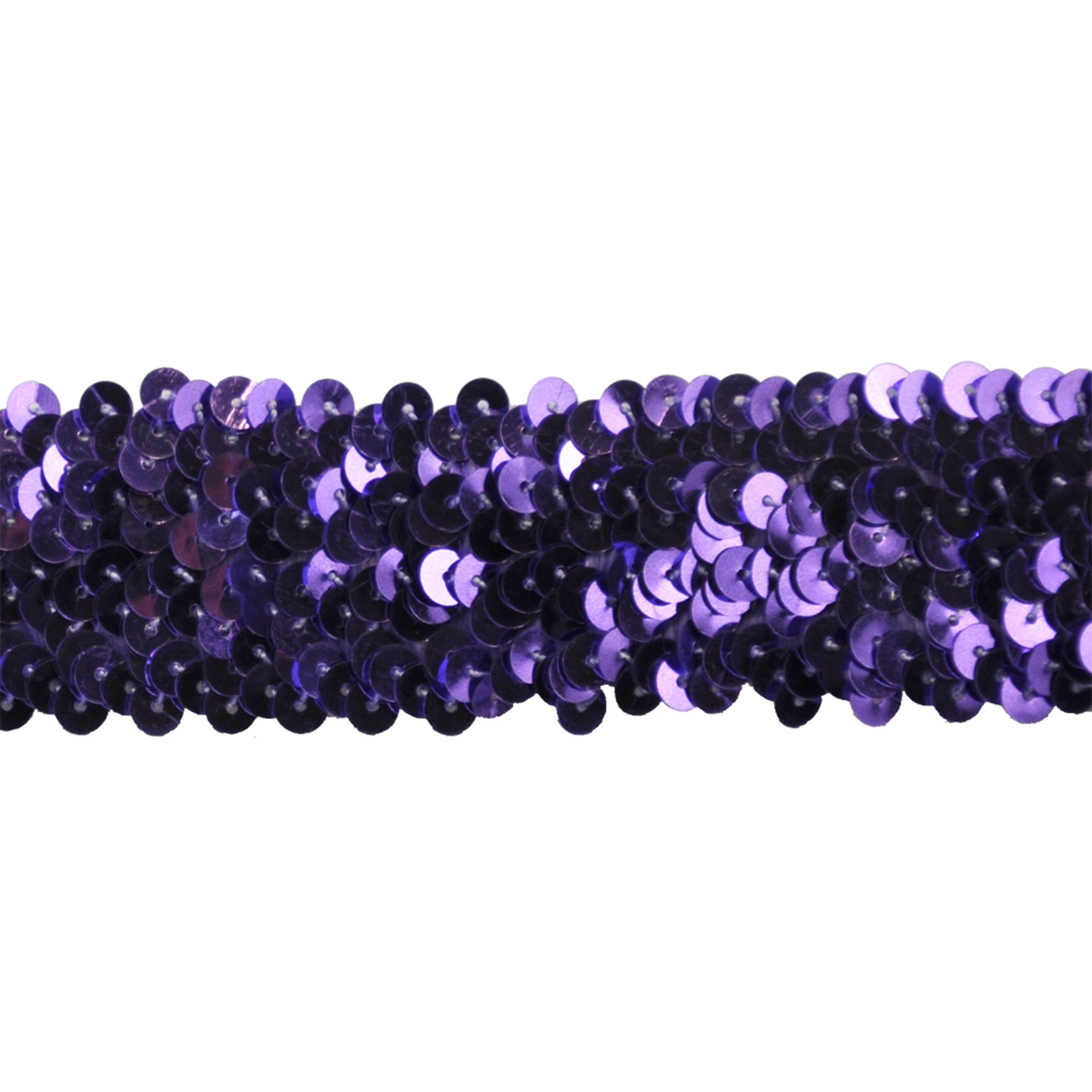 Sequin Trim 1-1/2-Inch Wide Polyester Stretchable Rolls for Arts and Crafts, 10-Yard, Purple