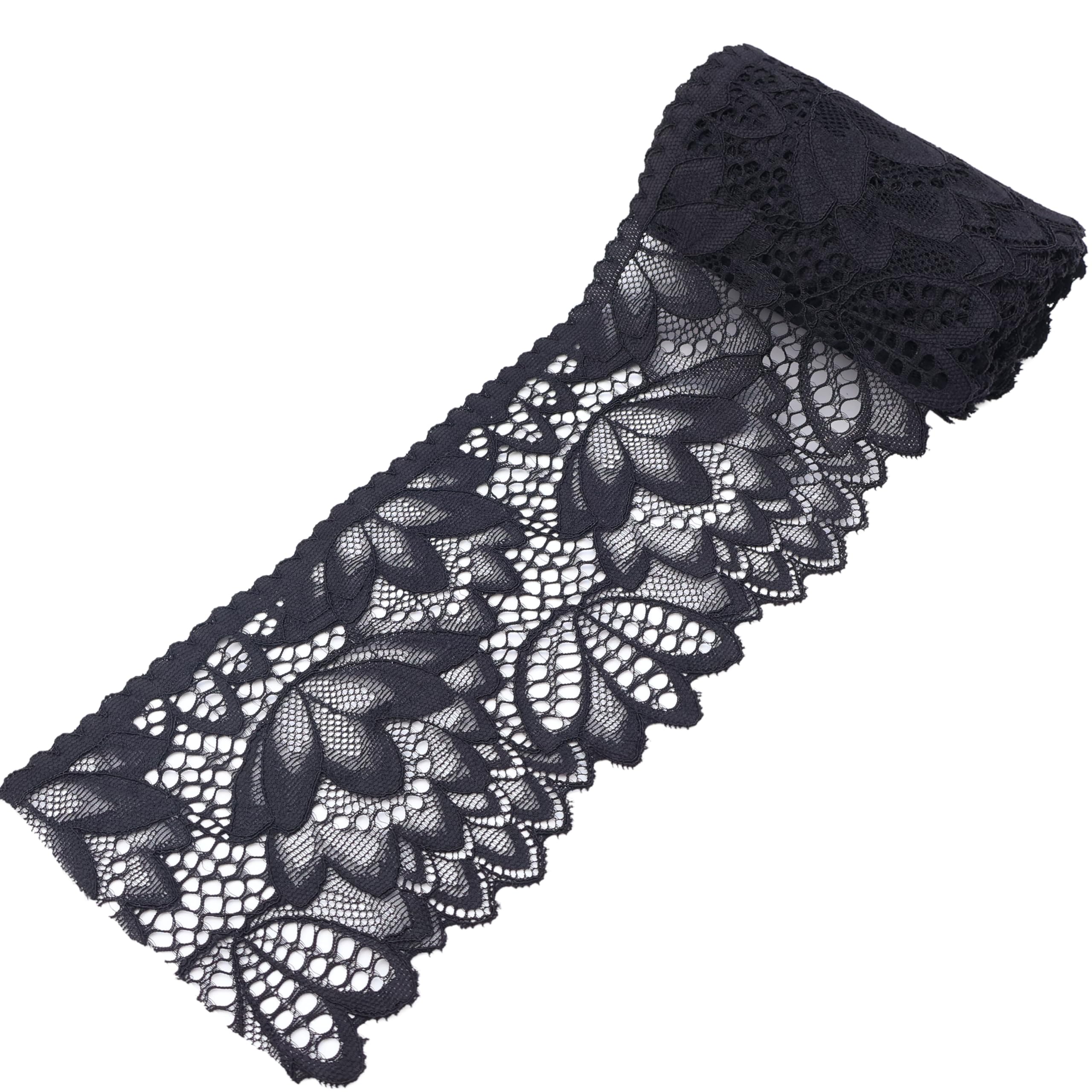 IDONGCAI Stretch Lace Trim 4 Inches Wide Elastic Lace Ribbon for Crafts ...