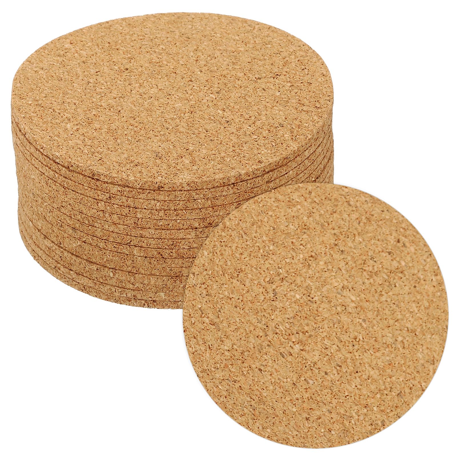 PATIKIL 90x3mm Cork Coasters, 14 Pack Round Cork Mats Cork Backing Sheets Reusable Cork Tiles Cork Board for Drinks DIY Crafts, Brown