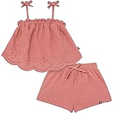 Modern Moments by Gerber Baby Girls 2-piece Gauze Top & Short Set
