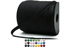 JACOB BICERRI Black Luxury Satin Piping Trim - 10 Yards - 25+ Colors - Satin Shiny Double Fold Piping Bias Tape Binding Lip Cord Welting Cord with Spool for Sewing Clothing Trimming Upholstery SP267010…