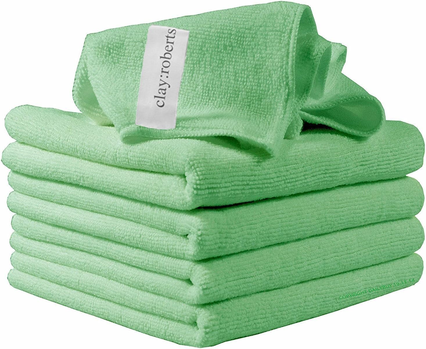 Microfibre Cleaning Cloths, 5 Pack, Green, Microfibre Dusters, Machine