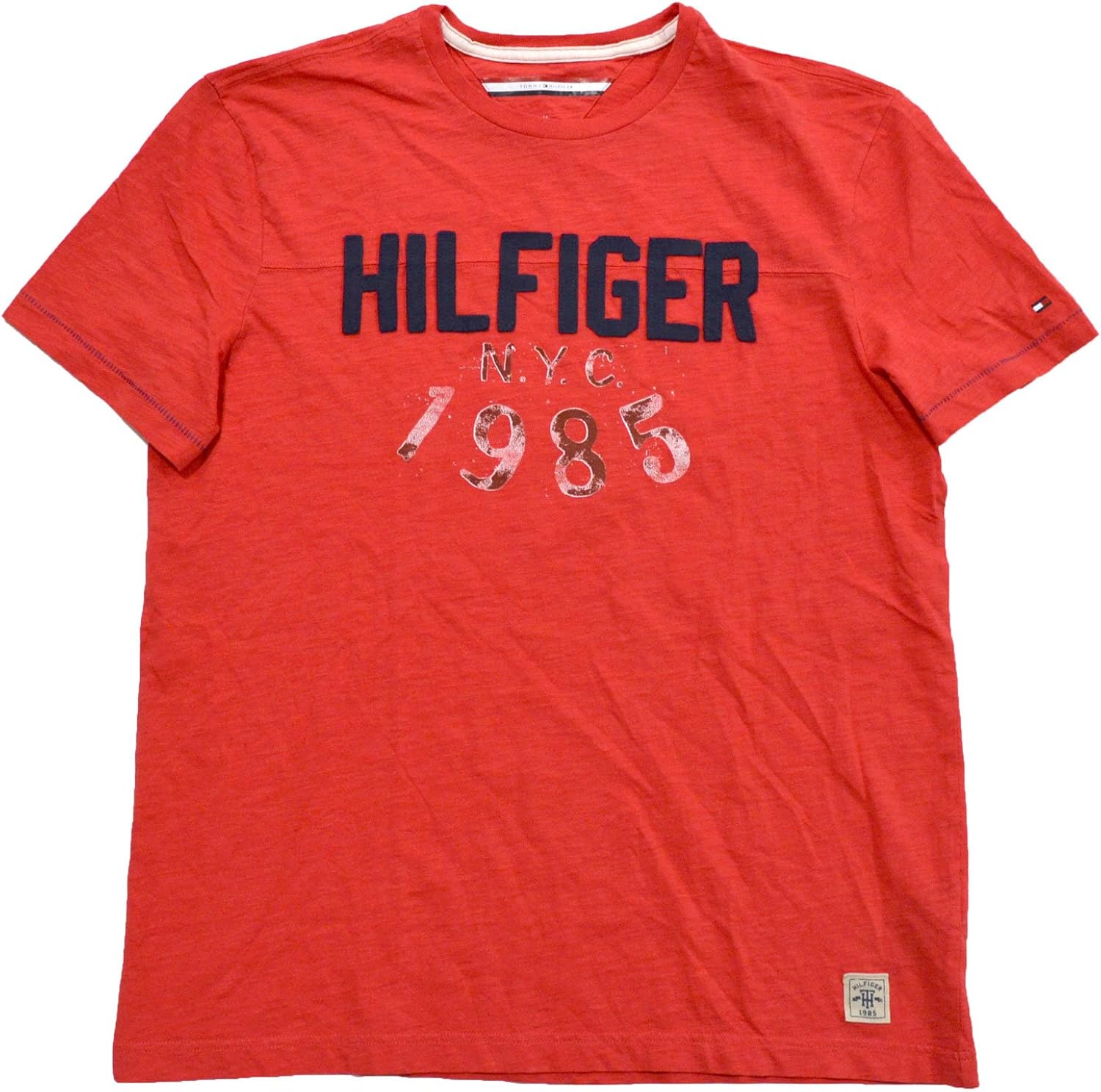 Tommy Hilfiger Mens NYC 1985 Graphic TShirt (L, Red)