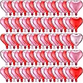 100 Pcs 10 Inch Heart Foil Balloons Valentine's Day Balloons Large Heart Shaped Balloons Romantic Love Balloon for Valentine's Day Wedding Proposal Birthday Party Room Decorations (3 colors)