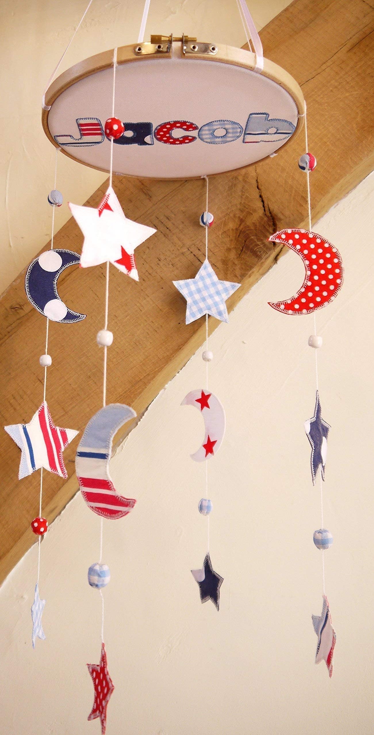 Baby boy gift Moon and stars baby cot, crib or ceiling Mobile. STANDARD DELIVERY 7 DAYS