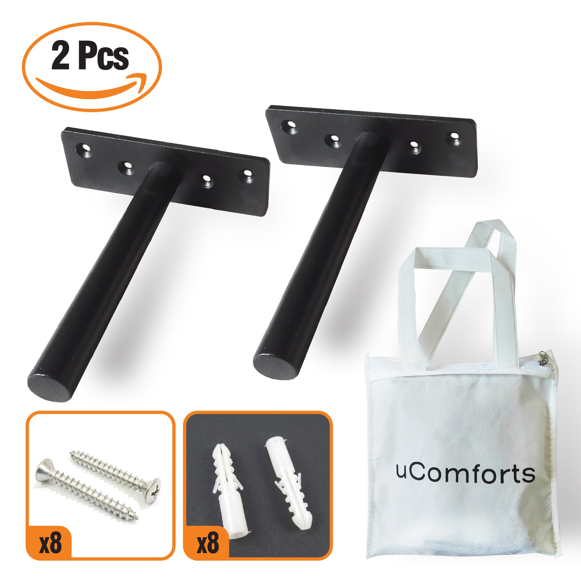 Floating Shelf Brackets Heavy Duty, 6 inch (Deep), Ideal for