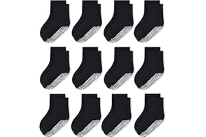 HYCLES Toddler Grip Socks, Non Slip Kid Socks Floor Skid Sock with Gripper for 1-10T Boy Girl 6-12 Months Baby