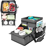 INFANZIA Car Seat Organizer Backseat Cooler 2 Cup Holders 45x27x26cm Gray view 1