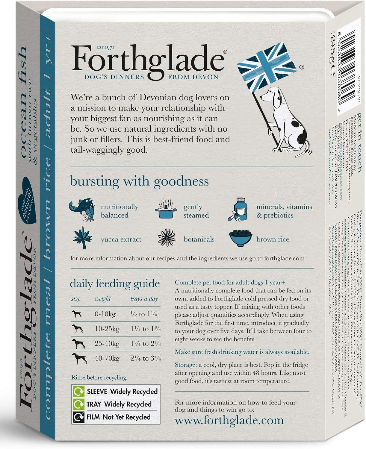 Forthglade Wet Dog Food (18 x 395g Trays), Wholegrain & Hypoallergenic Dog Food, Ocean Fish with Vegetables and Brown Rice - Image 4