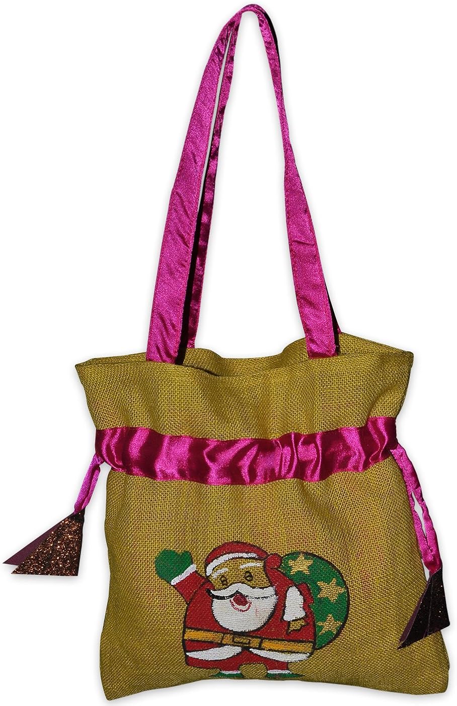 Yellow Color Jute Santa Claus Handmade Bag Amazon.co.uk Clothing
