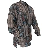 Shopoholic Fashion Mens Stonewashed Printed Patch Hippie Shirt