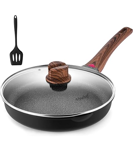Amazon.com: Vinchef 9.5 Inch Nonstick Frying Pan with Lid, Cast