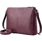 Genuine Leather Crossbody Purses for Women Travel Small Cross body Bag with Built in RFID Wallet Adjustable Shoulder Handbags