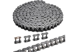 Patioer #60H Roller Chain, 10 Feet Carbon Steel Chain with 4 Free Connecting Links (159 Links)
