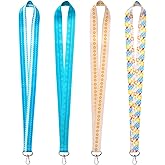 Babymiu Ocean Wave Flower Cruise Ship Teacher Kid Neck Lanyard（4 Pack） for Key String Wallet. Cute Accessories Decor Gifts Merch Party Supplies ID Card Badge Holder Keychain for Teens Student Office