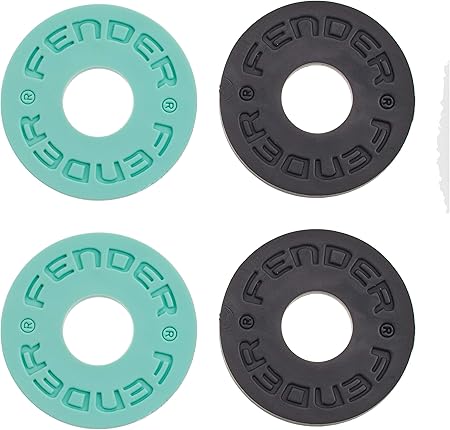 Fender ストラップロック Fender® Strap Blocks 4-Pack, Black and Surf Green (2)