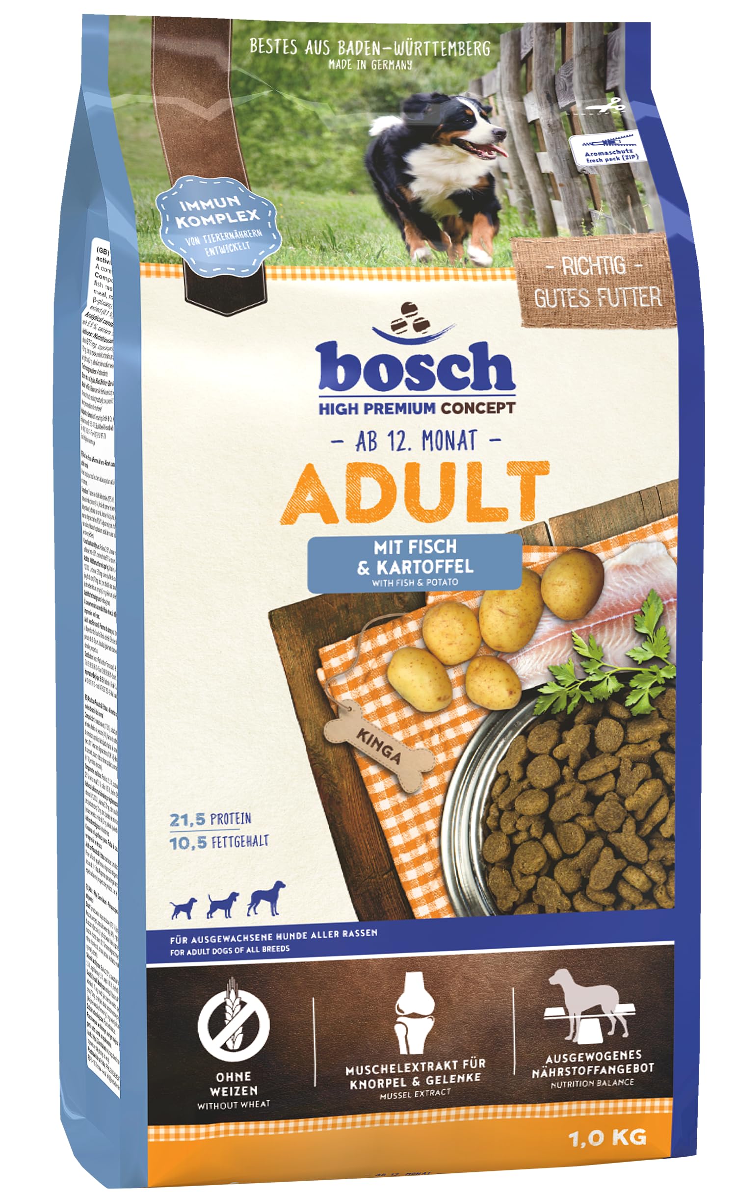 bosch Pet Food HPC Adult with Fish & Potato Dry dog food for adult dogs of all breeds, 15.50 kg