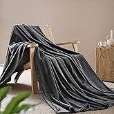 Dark Grey Fleece Throw Blanket Twin Size, Soft Warm Fuzzy Cozy Blankets for Bed Couch, Plush Microfiber Flannel Blanket Suitable for All Seasons, Women Men Gift, 60x80 Inches