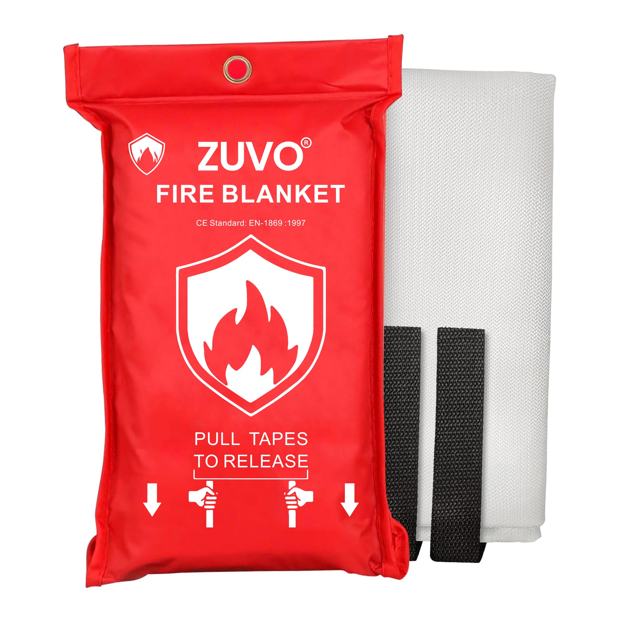 Zuvo Fire Blanket Certified Fire Safety for Home, Kitchen, and Camping - Compact, Reliable Easy-to-Use Emergency Solution
