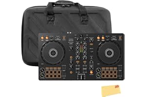 Pioneer DDJ-FLX4 2-Channel DJ Controller - Black Bundle with Case, TRS to RCA Breakout Cable, and Austin Bazaar Polishing Cloth