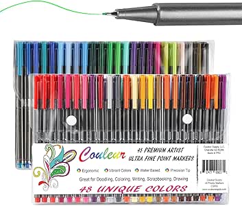 Download Amazon.com: Adult Coloring Fine Line Markers - Fine Tip Washable Markers - Perfect Art Markers ...