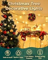 Dalugo 3M 30 LED Warm White Battery Fairy Lights IP65 Timer Green Wire view 3