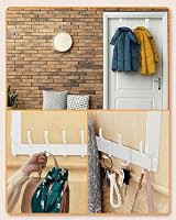MOXTOYU 12 Hook Over Door Hanger Stainless Steel White Clothes Coat Towel Bag view 7