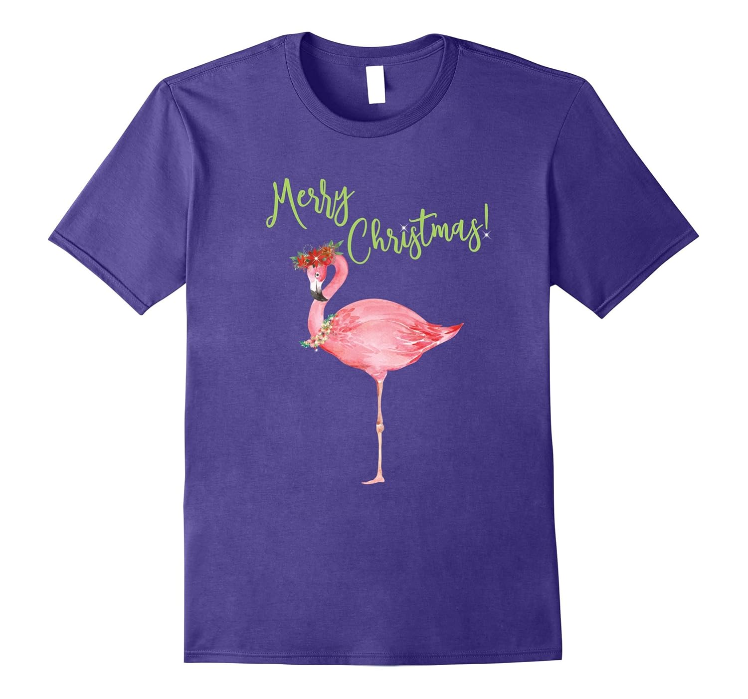 Merry Christmas Flamingo T Shirt-Family Holiday Vacation Tee-ANZ