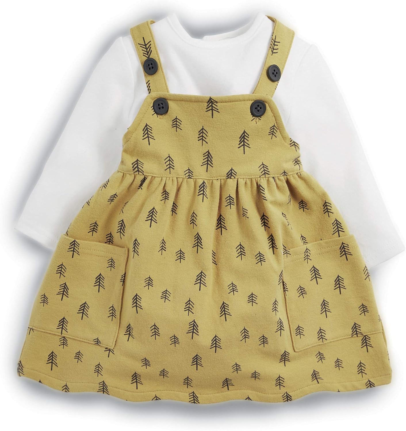 Mamas and Papas Baby Girls' 2piece Clothing Set,Yellow (Mustard Dress
