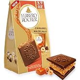 Ferrero Rocher Caramel and Hazelnut chocolate squares, 3.7 oz | Individually wrapped Ferrero Rocher chocolate with caramel an