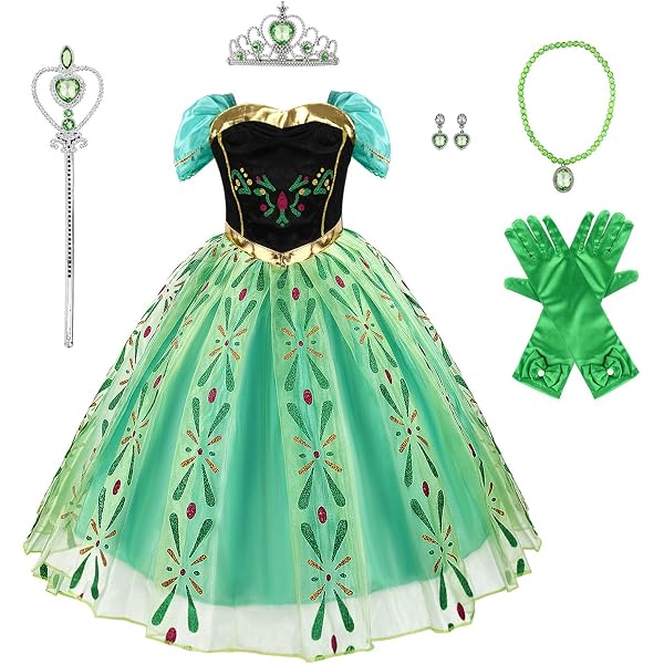 anna from frozen green dress Amazon.com: Disguise Disney's Frozen Anna Coronation Gown Deluxe Girls  Costume, Medium/7-8 : Clothing, Shoes & Jewelry