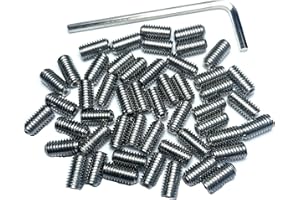 ZDingTech 50pcs Set Screws 10-32 x 3/8 inch 304 Stainless Steel Allen Head Hex Hexagon Socket Set Screws with 3/32 Allen Wrench,Set Grub Screws Hex Allen Head Socket Set Screws.(3/8" Length)