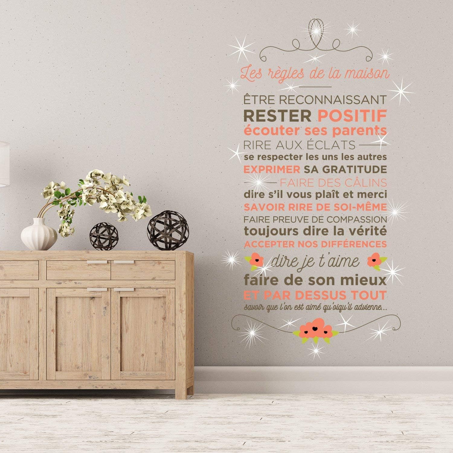 Wall Stickers Swarovski Crystals & House Rules Floral French Murals, Multi-colour, 90 x 30 x 0.14000000000000001 cm - Image 3