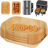 BYKITCHEN 120Pcs Air Fryer Liners for Ninja Dual XL SL400UK 7.6L 9.5L